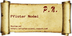 Pfister Noémi névjegykártya